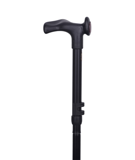 Laska składana z uchwytem anatomicznym do prawej dłoni, czarna