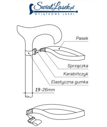 Opaska do laski na nadgarstek - standard